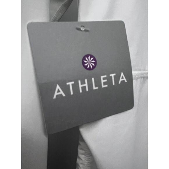 Athleta Womens White Half Zip Ruched Guard Athleisure Long Top Shirt Medium New - Picture 7 of 11